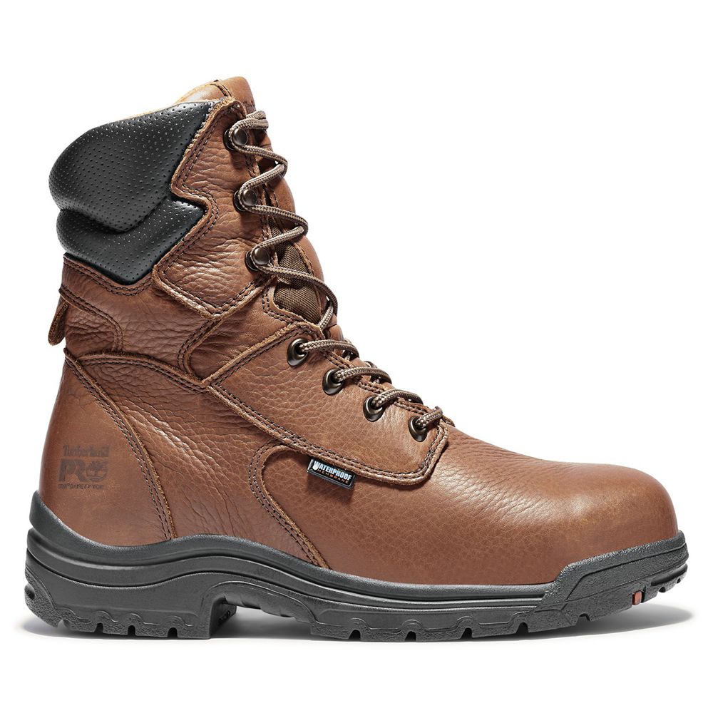 Timberland Μποτακια Εργασίας Ανδρικα Καφε - Pro® Titan® 8" Alloy Toe - Greece 8970612-GD